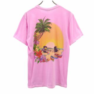 ステューシー(STUSSY)のステューシー バックプリント 半袖 Tシャツ S ピンク系 STUSSY メンズ(Tシャツ/カットソー(半袖/袖なし))