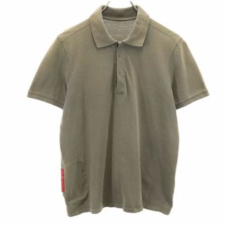 PRADA - プラダ 半袖 ポロシャツ S カーキ PRADA 鹿の子地 メンズ
