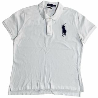 ラルフローレン(Ralph Lauren)のラルフローレン 半袖ポロシャツ スキニー ビッグポニー 白 夏物古着 j10(ポロシャツ)