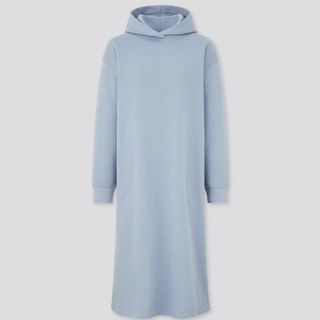 ユニクロ(UNIQLO)のユニクロ スウェットフーデッドワンピース 長袖 Mサイズ(ロングワンピース/マキシワンピース)