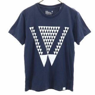 ホワイトマウンテニアリング(WHITE MOUNTAINEERING)のホワイトマウンテニアリング 日本製 プリント 半袖 Tシャツ  ネイビー系 WHITE MOUNTAINEERING メンズ(Tシャツ/カットソー(半袖/袖なし))