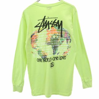 ステューシー(STUSSY)のステューシー バックプリント 長袖 Tシャツ S グリーン系 STUSSY ロンT メンズ(Tシャツ/カットソー(七分/長袖))