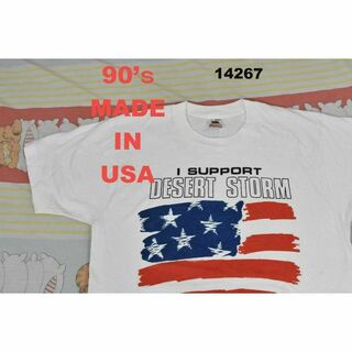 ミリタリー(MILITARY)の90’ｓ 湾岸戦争 Tシャツ 14267 USA製 砂漠の嵐作戦 棉100％(Tシャツ/カットソー(半袖/袖なし))