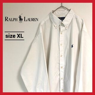 ラルフローレン(Ralph Lauren)の90s 古着 ラルフローレン BDシャツ 白シャツ 刺繍ロゴ XL (シャツ)