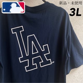 メジャーリーグベースボール(MLB)の希少【3L】MLB公式 ドジャース　ビッグロゴ半袖Tシャツ●レディース　大谷翔平(Tシャツ(半袖/袖なし))