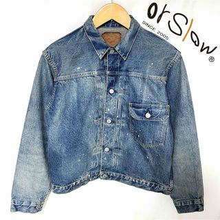 オアスロウ(orSlow)のorSlow 日本製　1st Type ペイント加工 デニム ジャケット　M(Gジャン/デニムジャケット)