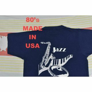 スクリーンスターズ(SCREEN STARS)の80’ｓ JAZZ Tシャツ 14268 USA製 シングルステッチ ビンテージ(Tシャツ/カットソー(半袖/袖なし))