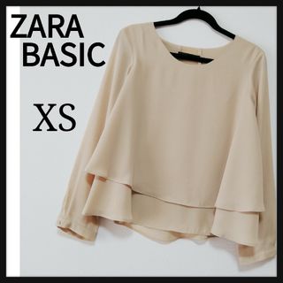 ザラ(ZARA)の◆ZARA BASIC ザラベーシック　ラッフルティアードブラウス　ベージュ★(シャツ/ブラウス(長袖/七分))