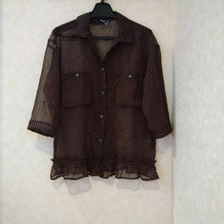 anatelier - 【新品】ワールド 日本製 きれいめ ドット ブラウス 七分 春夏