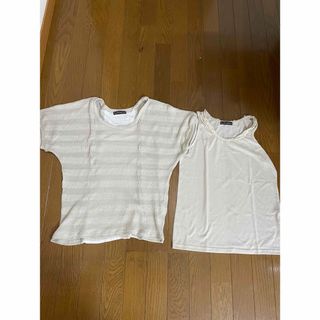 レディース　セットコーデ　タンクトップ＆トップス　M(Tシャツ(半袖/袖なし))