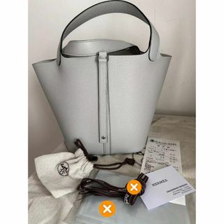 エルメス(Hermes)のピコタン mm ペールブルー　シルバー金具(ハンドバッグ)