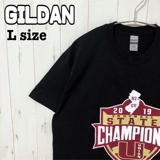 ギルタン(GILDAN)の海外輸入　チャンピオンズ　フットボール　2019 tシャツ 半袖　黒　Lサイズ(Tシャツ/カットソー(半袖/袖なし))