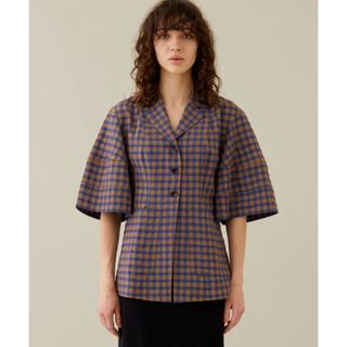 クラネ(CLANE)のGINGHAM CHECK DOME SLEEVE SHIRT 1 clane(シャツ/ブラウス(半袖/袖なし))