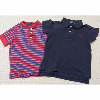 ポロラルフローレン(POLO RALPH LAUREN)のラルフローレン 半袖 ポロシャツ Tシャツ ボーダー レッド ネイビー 100(Tシャツ/カットソー)