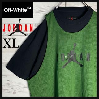 OFF-WHITE - 【限定コラボXL】オフホワイト ジョーダン 両面ロゴ 刺繍 切替 Tシャツ