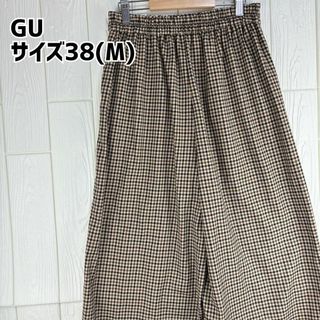 ✅GU サイズ38(M) クロップドワイドパンツ　レディース(クロップドパンツ)