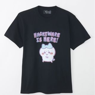 チイカワ(ちいかわ)のちいかわ Tシャツ Lサイズ　レトロ印刷風 ハチワレ ブラック(Tシャツ(半袖/袖なし))