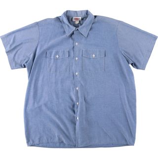 ディッキーズ(Dickies)の古着 90年代 ディッキーズ Dickies シャンブレー 半袖 ワークシャツ メンズXXL ヴィンテージ /eaa452583(シャツ)