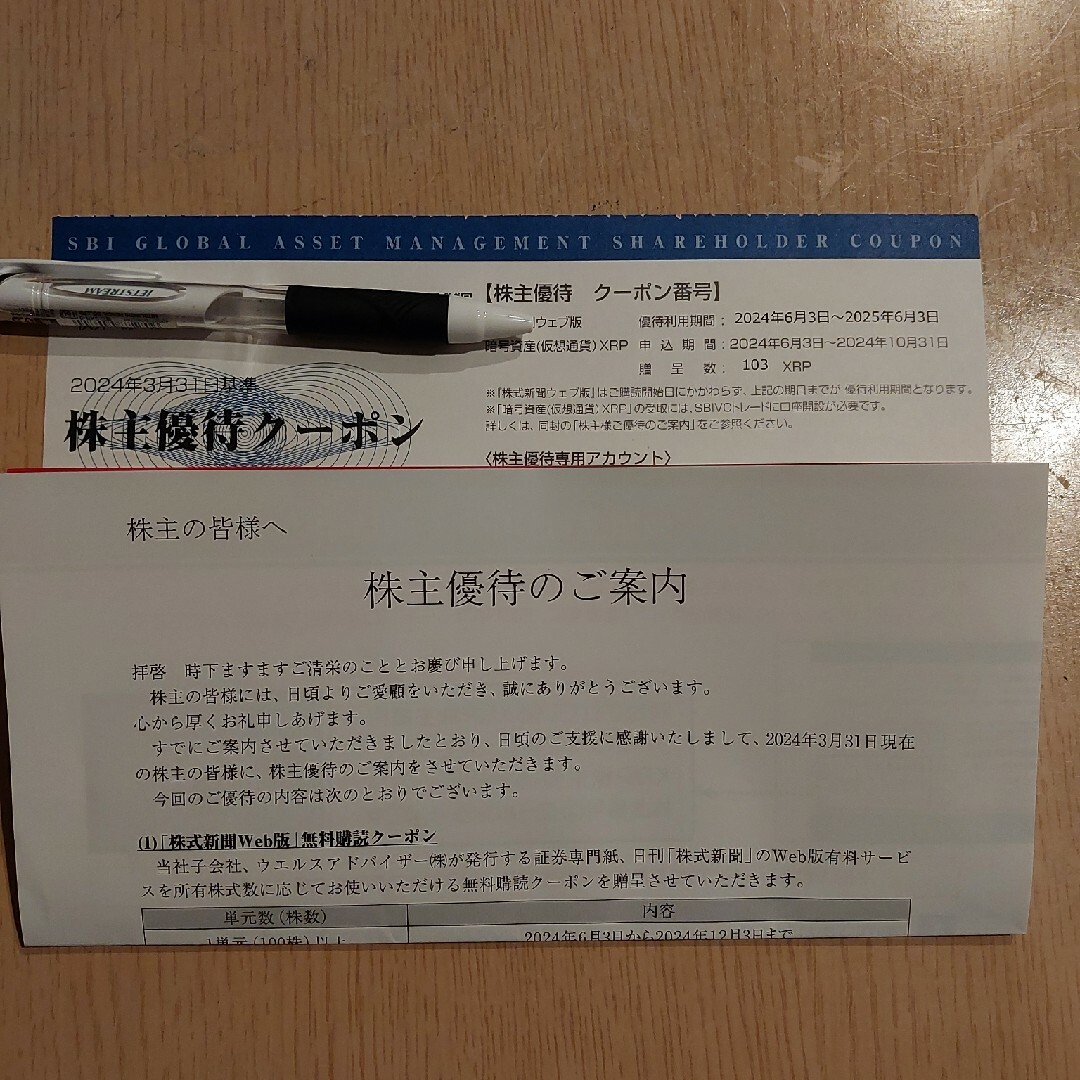 株式新聞ウェブ版12ヶ月 SBIグローバルアセットマネジメント 株主優待 チケットの優待券/割引券(その他)の商品写真