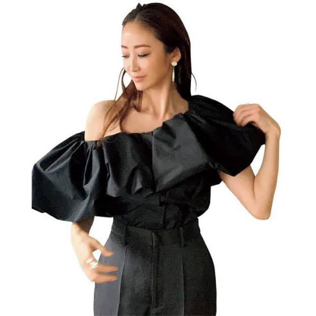 styling/ - styling/ スタイリング ラッフルショルダートップス styling/ - styling/ スタイリング ラッフルショルダートップス