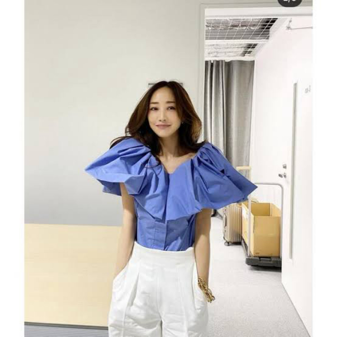 styling/ - styling/ スタイリング ラッフルショルダートップス styling/ - styling/ スタイリング ラッフルショルダートップス