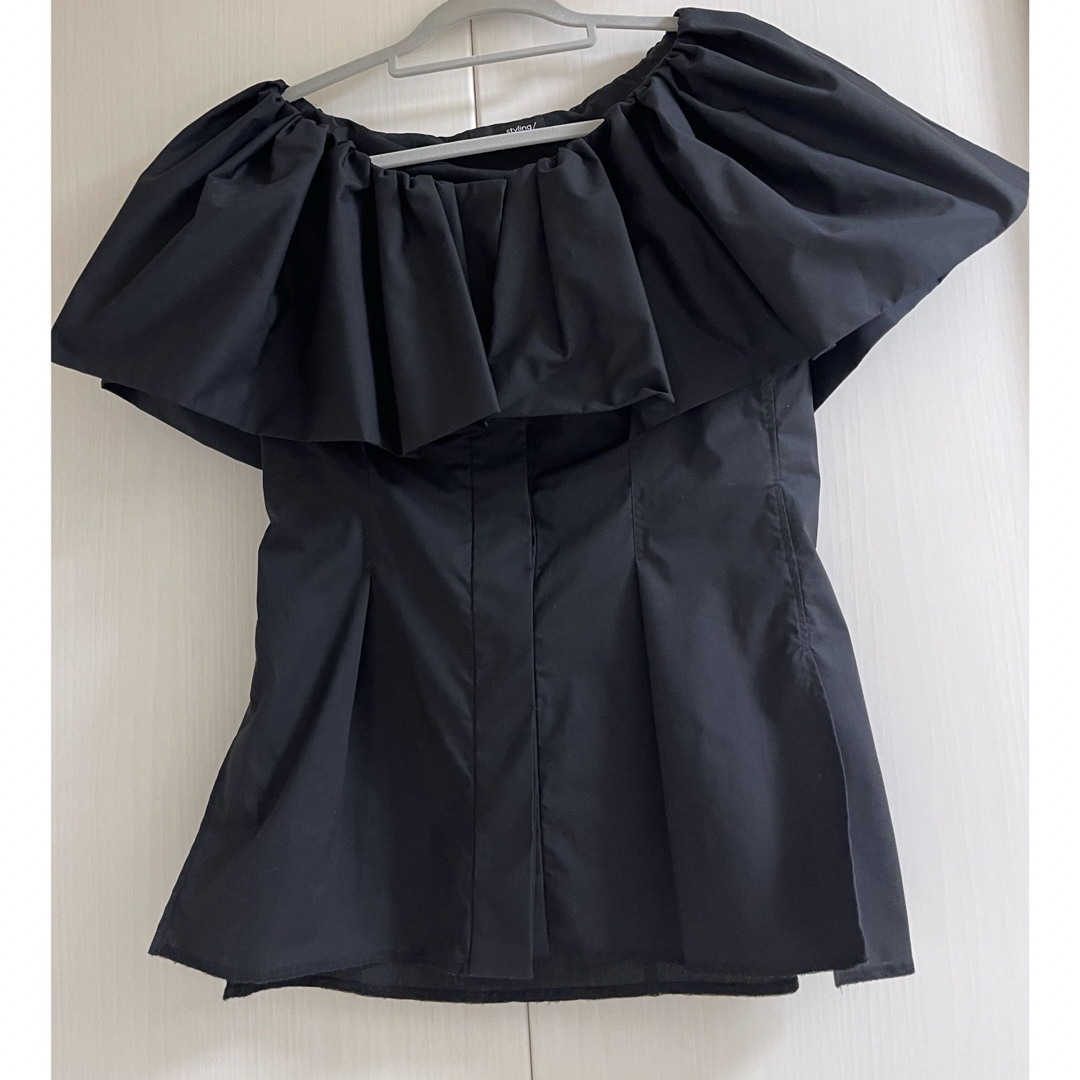 styling/ - styling/ スタイリング ラッフルショルダートップス styling/ - styling/ スタイリング ラッフルショルダートップス