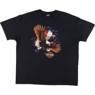 ハーレーダビッドソン(Harley Davidson)の古着 ハーレーダビッドソン Harley-Davidson 鷲柄 イーグル柄 モーターサイクル バイクTシャツ メンズXXL /eaa454148(Tシャツ/カットソー(半袖/袖なし))