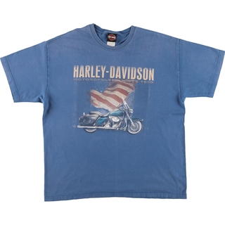 ハーレーダビッドソン(Harley Davidson)の古着 00年代 ハーレーダビッドソン Harley-Davidson HANES モーターサイクル バイクTシャツ USA製 メンズXL /eaa454152(Tシャツ/カットソー(半袖/袖なし))