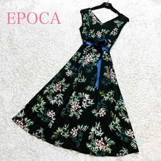 エポカザショップ(EPOCA THE SHOP)の美品 エポカ ミモレ丈 花柄 エポカザショップ 総柄 とろみ 40 M(ロングワンピース/マキシワンピース)