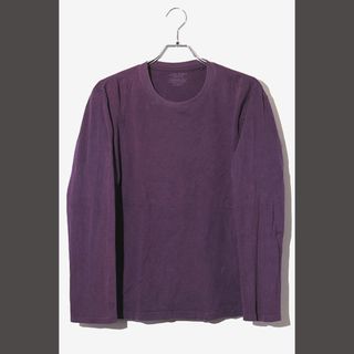 ユニクロ(UNIQLO)のユニクロ クルーネックT コットン 長袖Tシャツ M PURPLE パープル (Tシャツ/カットソー(七分/長袖))