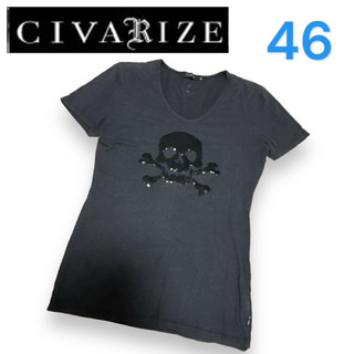 シヴァーライズ(CIVARIZE)のシヴァーライズ  ドクロ　スカル　スパンコール　Tシャツ　ラメ　46(Tシャツ/カットソー(半袖/袖なし))