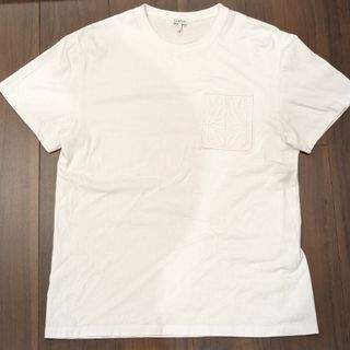 ロエベ(LOEWE)のLOEWE ロエベ ホワイト Tシャツ 無地ロゴ入り Mサイズ(Tシャツ/カットソー(半袖/袖なし))