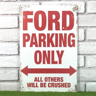 【523番】フォード（Ford）　PARKING ONLY 車　ブリキ看板