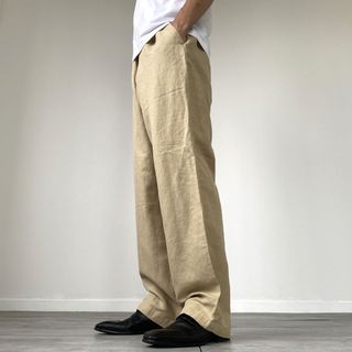 古着 DOCKERS リネンパンツ スラックス メンズw34 /eaa451304(スラックス)