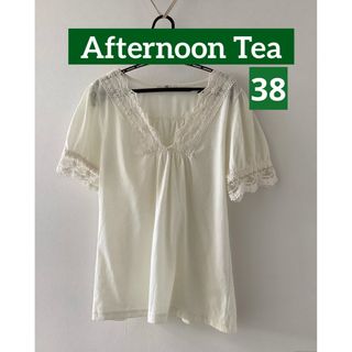 アフタヌーンティー(AfternoonTea)の★アフタヌーンティー★ トップス ホワイト カットソー レース　半袖　フェミニン(カットソー(半袖/袖なし))