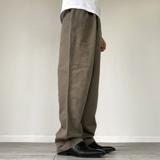 古着 DOCKERS khakis ツータック リネンパンツ スラックス USA製 メンズw36 /eaa451307(スラックス)