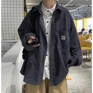 【大人気】シャツ　長袖　グレー　男性用　大きめサイズ　オシャレ　XL　トップス　(シャツ)