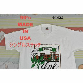 フルーツオブザルーム(FRUIT OF THE LOOM)の90’ｓ Tシャツ t14422 USA製 シングルステッチ ビンテージ 80(Tシャツ/カットソー(半袖/袖なし))