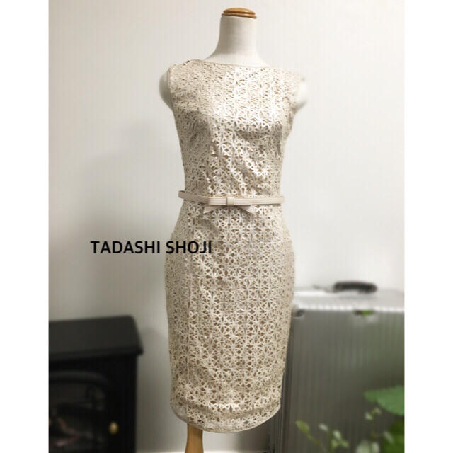 TADASHI SHOJI カットワークワンピースドレス