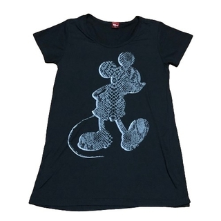 ディズニー(Disney)のモノトーン⬛️ミッキーマウス黒TシャツDISNEY(Tシャツ(半袖/袖なし))