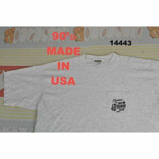 90’ｓ ポケットTシャツ t14443 USA製 ビンテージ 00 80 70(Tシャツ/カットソー(半袖/袖なし))