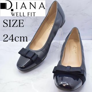 ダイアナ(DIANA)の【極美品】DIANA WELLFITダイアナウェルフィット　リボンバレエシューズ(バレエシューズ)