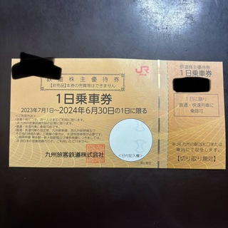 JR九州　鉄道株主優待券（１日乗車券）１枚 【即購入可能】