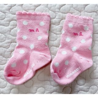 ミキハウス(mikihouse)のミキハウス　靴下　ピンク　ドット　11-13cm(その他)