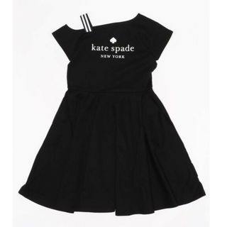 ケイトスペードニューヨーク(kate spade new york)のケイトスペード　ガールズ ワンショルダーロゴドレス　ワンピース140　黒(ワンピース)