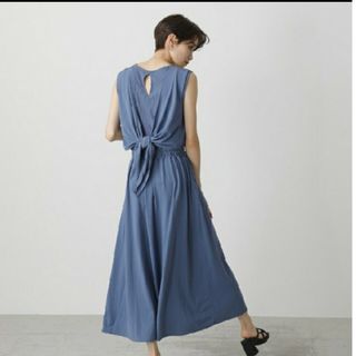 アズールバイマウジー(AZUL by moussy)の【６月末まで】アズールバイマウジー　アイスクリーン　ブラウジング　ワンピース(ロングワンピース/マキシワンピース)