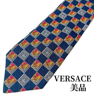 ジャンニヴェルサーチ(Gianni Versace)の美品 VERSACE ヴェルサーチ ネクタイ メデューサ柄 シルク(ネクタイ)