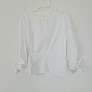 ザラ(ZARA)のZARA ザラ トップス リボン シャツ 七分袖(シャツ/ブラウス(長袖/七分))