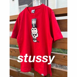 ステューシー(STUSSY)のレア　タグ付き　old stussy ステューシー  Tシャツ　 ドクロ　赤　S(Tシャツ/カットソー(半袖/袖なし))