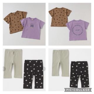 プティマイン(petit main)のプティマイン  新品半袖Tシャツ2枚・中古7分丈レギンスセット男の子90cm(Tシャツ/カットソー)